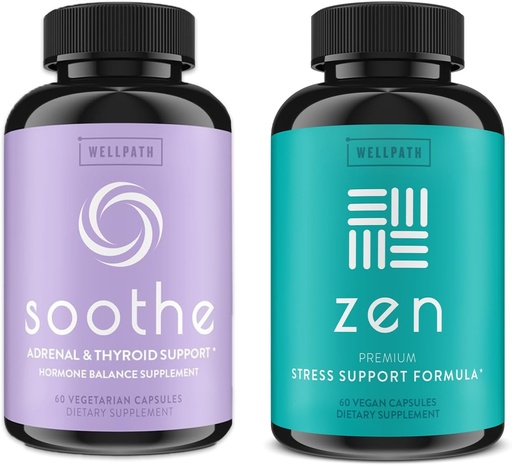 [BRSROBI2OQCGEYD4] WellPath Zen Stress & Hormone Support Bundle - Herbal Stress Relief & Hormone Balance Supplements - 60 Cts Each