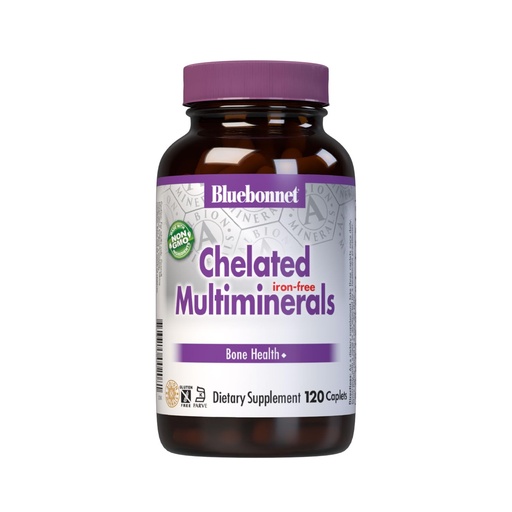 [BRSWIYQTPMJRSED2] Bluebonnet Nutrition High Potency Chelated Multiminerals (Iron-Free), Albion Chelated Minerals, Soy-Free, Gluten-Free, Non-GMO, Kosher Certified, Dairy-Free, 120 Caplets, 40 Servings