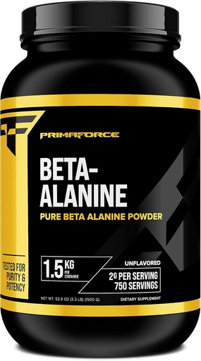 [BRSROZQLDIFR4E3O] Primaforce Beta Alanine Powder, Unflavored, 1.5 kg - Gluten Free, Ez-GMO osagarria gizon eta emakumeentzat