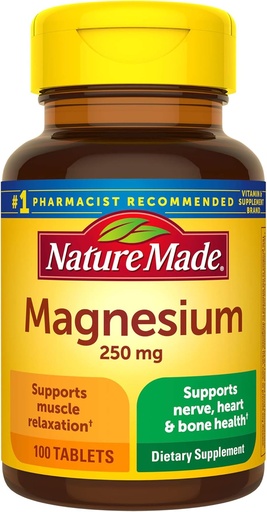 [BRSWK2YBOMCWYCY7] Magnesium Oxide 250 mg Tablets, 100 Count for Nutrition Support