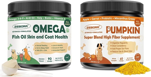 [BRSRABQBBEHGEGYV] ZEBORA Pumpkin for Dogs, Omega 3 Fish Oil for Dogs