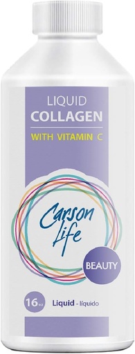 [BRSWKZLRBN6BU3TA] Carson Life Liquid Collagen with Vitamin C - 16 Oz - for Anti Aging, Hair Skin and Nails - Immune Support - Rejuvenate Skin - Made in the USA