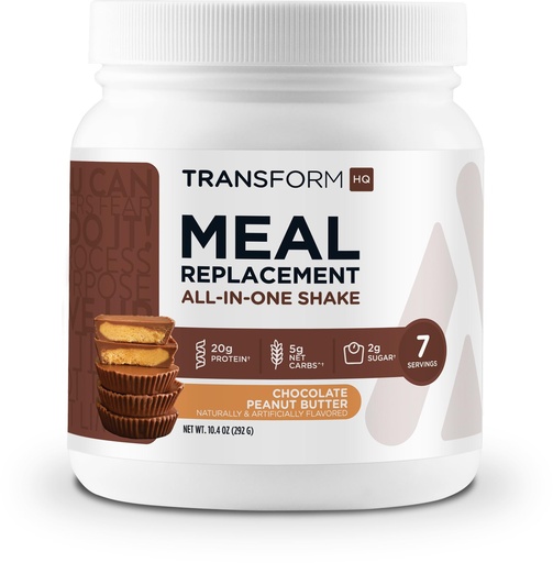 [BRSW2AL5OJYAMGQZ] TransformHQ Meal Replacement Shake Powder 7 Servings (Chocolate Peanut Butter) - Gluten Free, Non-GMO