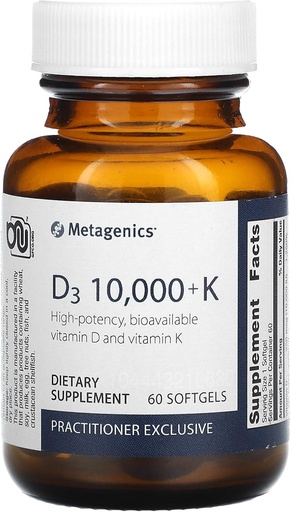 [BRSWIF3QOB4AK2TI] Metagenics D3 10,000 with K2 Soft Gels, 60 Count