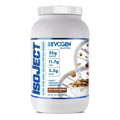 [BRSRAHD2DIAQM3LU] Evogen Isoject - Whey Protein Isolate | Ultra-Pure Whey Protein Powder with Ignitor Enzymes, BCAAs, and EAAs | Enhanced Absorption & Recovery | Mini Crisp Cookies | 25 Servings