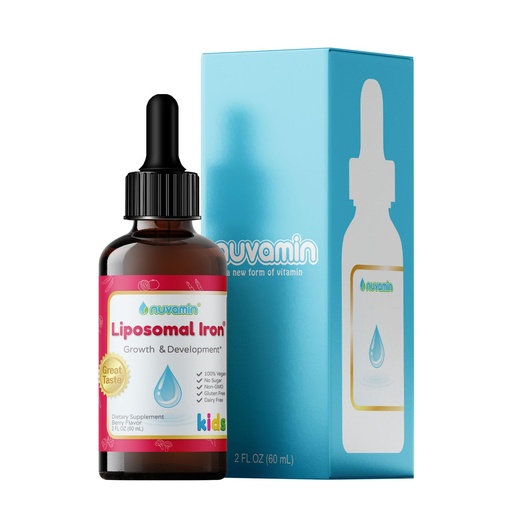 [BRSWYZYKO4BQIETF] Nuvamin – Liquid Liposomal Iron Drops for Baby, Toddlers, Kids, & Teens, 2Fl.Oz (60ml), 120 Daily Serving. Great Taste - All Natural - Vegan - No Metallic Aftertaste, Berry Flavor
