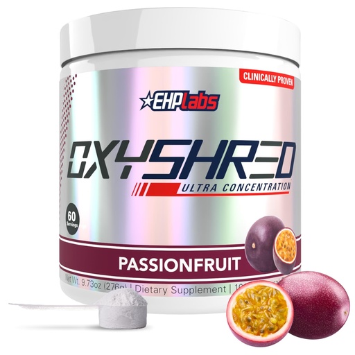 [BRSWGC32CV5G23D2] EHP Labs OxyShred Pre Workout Powder & Shredding Supplement - Preworkout Powder with L Glutamine & Acetyl L Carnitine, Energy Boost Drink - Passionfruit, 60 Servings