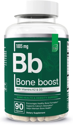 [BRSWGCA5CB4GCYL6] Essential Elements Bone Boost Bone Health Supplement - Bone Support and Calcium Supplement with Vitamin D 3, K2, Cissus Quadrangularis for Bone Strength - 90 Capsules (30 Day Supply)