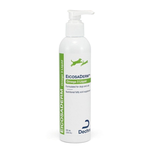 [BRSWGCYPAUAWKFD5] Dechra EicosaDerm Omega 3 Liquid for Dogs & Cats - Nutritional Fatty Acid Supplement, 8 Fl Oz (Pack of 1)