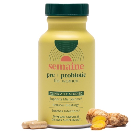 [BRSRO2Y3O4MRAFD5] Semaine Super Powered Prebiotic + Probiotic for Women, Effective 3-in-1 Multi-Action Formula to Nourish Gut Health, Soothe IBS, Support Bloat Relief & Immunity Boost, Clinically-Studied (60 ct)