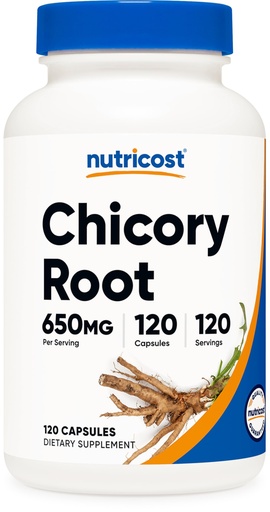 [BRSWYFAKDN6BQH35] Nutricost Chicory Root 650mg Per Capsule - 120 Plant-Based Capsules, Non-GMO, Gluten Free