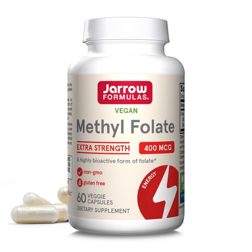 [BRSWIZIFAYDGOFT2] Jarrow Extra Strength Methyl Folate, Folate 400 mcg, 60 Capsules | Dietary Supplement for Cardiovascular and Neurologic Health Support, 60 Day Supply