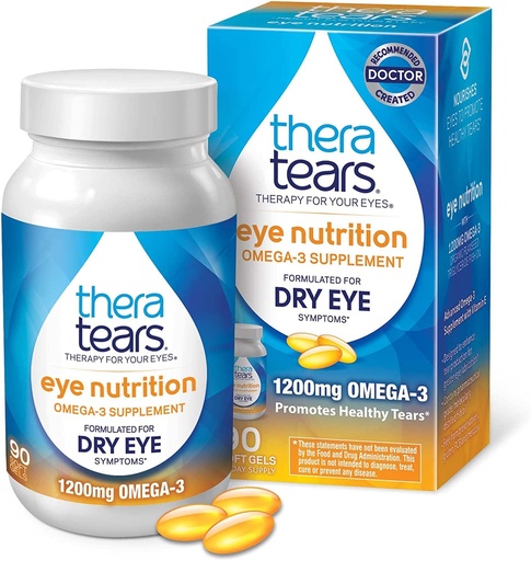 [BRSWIZD3OMMA2HQ3] Theratears Nutrition 1200mg Omega-3 Supplement 90 Capsules (2 Pack)