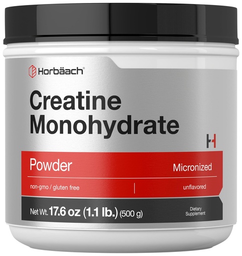 [BRSRMFQDAUFBOCA6] Horbäach Creatine Monohydrate Powder | 1.1lb (17.6 oz) | Micronized and Unflavored | Vegetarian, Non-GMO, and Gluten Free Supplement