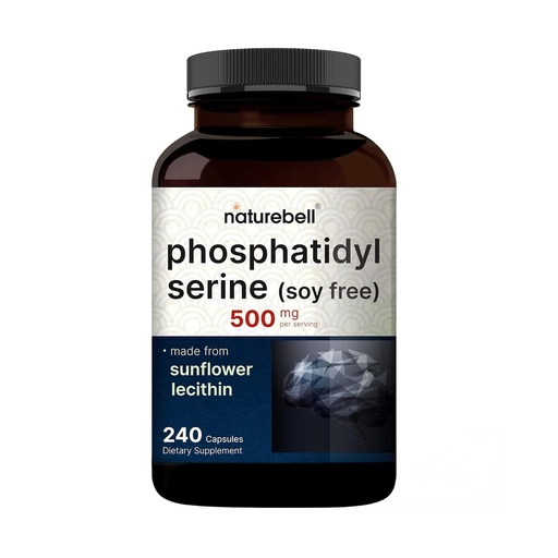 [BRSWGZQ3PMIRY234] NatureBell Phosphatidylserine 500mg - 240 Capsules - Brain Health Support for Men & Women* - Bioavailable Sunflower Lecithin - Easy-to-Swallow Supplement - Gluten-Free