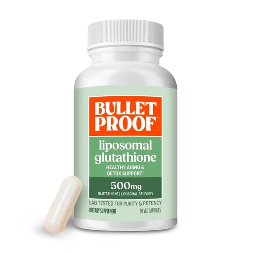 [BRSROGIPBABBMYAY] Bulletproof Liposomal Glutathione Force Antioxidant Capsules, 30 Count, Supplement for Liver & Immune Support, 30 Servings