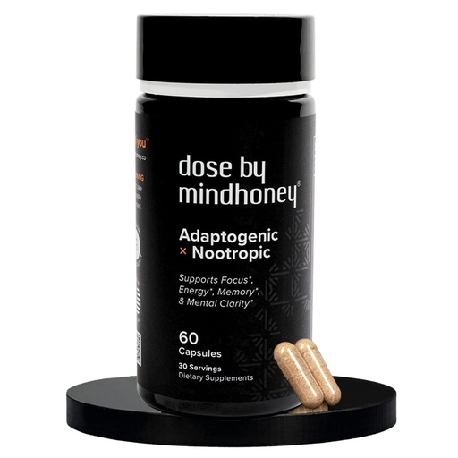 [BRSWYAQ7DEFQ4FLA] MINDHONEY | DOSE 60 Count, Premium All-in-One Nootropic Brain Supplement | Focus, Mood, Energy, & Memory | Functional Mushrooms & Adaptogens - Lion’s Mane, Ashwagandha, L-Theanine, Bacopa, & Vitamins