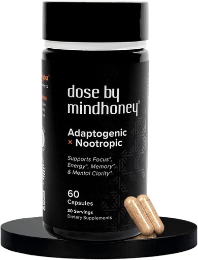[BRSWYAQ7DEFQ4FLA] MINDHONEY TENIDO DOSE 60 Conde, Premium All-in-One Nootropic Brain Supplement TEN Focus, Mood, Energy, " Memory TEN Funal Mushrooms " Adaptogens - Lion’s Mane, Ashwagandha, L-Theanine, Bacopa, " Vitaminas