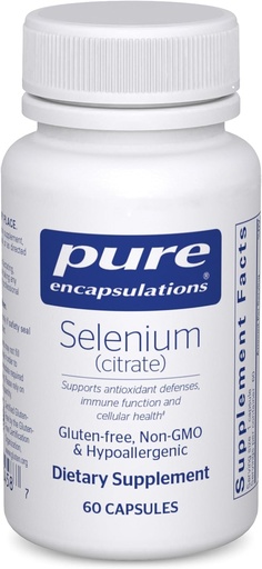 [BRSWIYIZCIOAY3T4] Pure Encapsulations Selen (Citrate) - für Immunsystemunterstützung & Zelluläre Gesundheit - Antioxidante Ergänzung - Unterstützt Blutfluss* - Glutenfrei & Vegan - 60 Kapseln