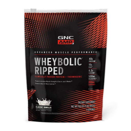 [BRSWYFAKCIHR63A7] GNC AMP Wheybolic Ripped - Classic Vanilla (9 Servings)