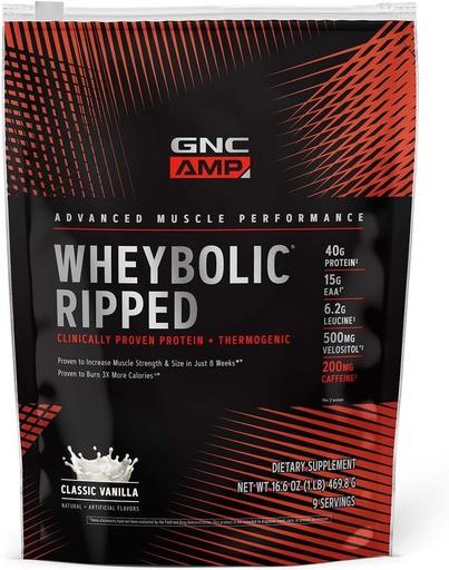 [BRSWYFAKCIHR63A7] GNC AMP Wheybolic Ripped - Klassieke Vanille (9 porties)