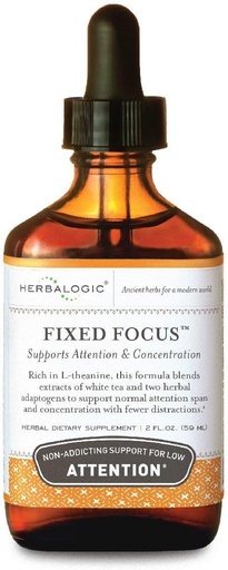 [BRSWIG32BAMGYCDU] Herbalogic - Fixed Focus Liquid Herb Kapljice - Neodvisna podpora za večjo pozornost, koncentracijo in fokus - Vsebuje beli čaj, naravno uravnotežen vir L-Theanine & Caffeine - 2 Fl. Oz.