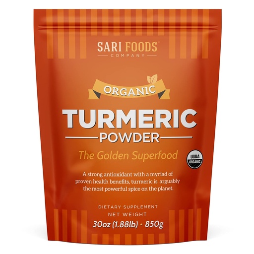 [BRSWECQNCBYQI2Y2] Organic Turmeric Powder w/Curcumin Powder, 30 oz/850g