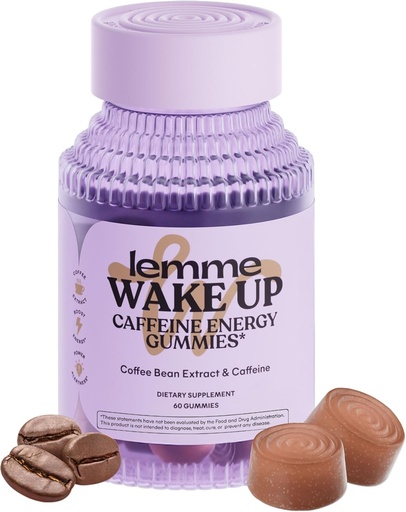 [BRSRAZADPIPGOHYU] Lemme Wake Up Caffeine Energy Gummies, 80mg of Caffeine Per Serving, Coffee Bean Extract, Cappuccino Flavor, Vegetarian & Gluten Free, 1 Month Supply (60 ct)