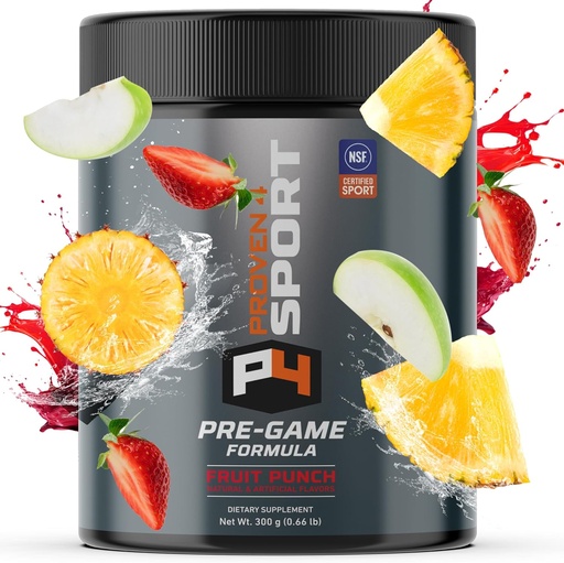 [BRSWIZATDICA4FTI] Powder Pre Workout Proven4 untuk Pria dan Wanita dengan Kreatine - Beta Alanine - Caffeine, NSF Certified preworks Energi Tambahan Buah 30 Servis