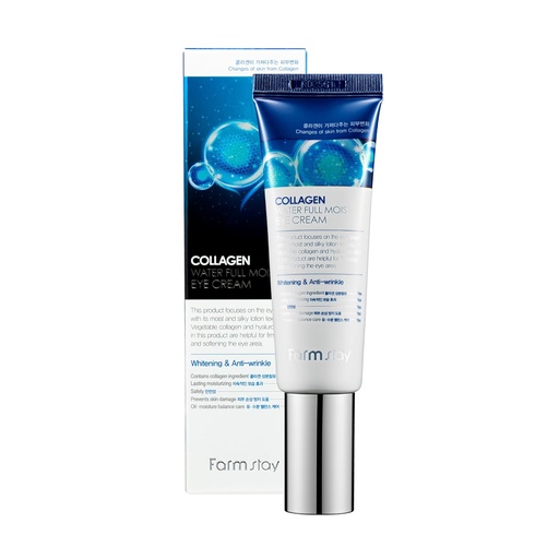 [BRSWGFLQOQMGY2DO] FARMSTAY Collagen Water Full Moist Eye Cream - Under Eye Cream for Wrinkles and Fine Lines - Fights Dark Circles - Collagen for Skin - 1.69 oz