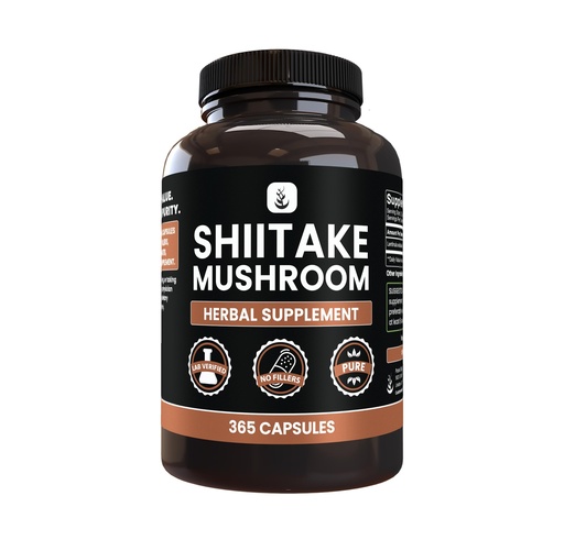 [BRSROYYNA4MROFA2] PURE ORIGINAL INGREDIENTS Shiitake Mushroom (365 Capsules), No Magnesium Or Rice Fillers, Always Pure, Lab Verified