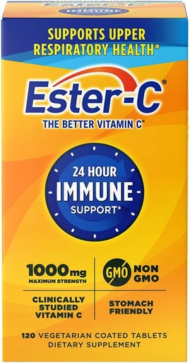 [BRSWIY32AUIBYCT2] Ester- C Vitamin C 1000 mg potahované tablety, Imunitní systém Booster, Stomach- Friendly Dodatek, 120 Počet