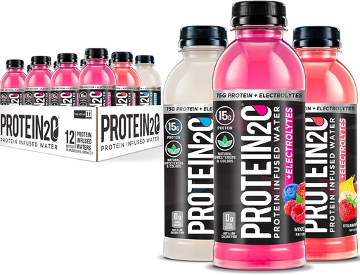 [BRSW2ZLQBECBM2Q3] Protein2o 15 g Izolat białka serwatki Infused Water Plus Electrolytes, Sugar Free Sports Drink, Gotowy do picia, Gluten Free, Laktoza Free, Electrolyte Variety Pack, 16.9 fl Oz Bottle (12 Hrabia)