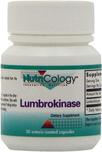 [BRSWIY3QAQNRW3Q3] Nutricology Lumbrokinase Supplement - Circulatory System Support, Supports Blood Circulation Already in The Normal Range - 30 Delayed Release Vegetarian Capsules