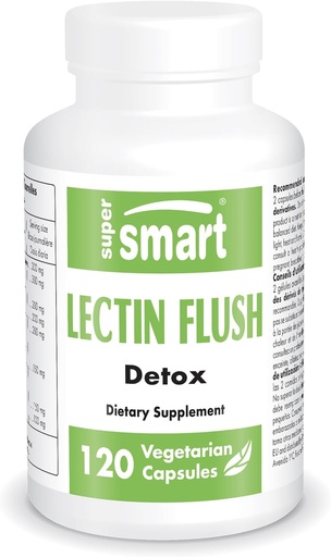 [BRSWIHQZBEMW2HDA] Supersmart - Lectin Flush (Advanced Formula) - Lectin Blocker Supplement - Advanced Shield & Defense | Non-GMO & Gluten Free - 120 Vegetarian Capsules