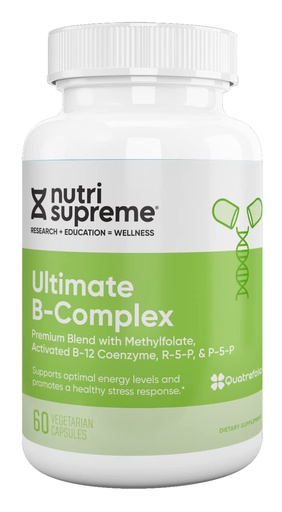 [BRSWIH3ROQNRQFQ3] Nutri Supreme Ultimate B Complex, Highly Absrobable Essential B Vitamins with Methylfolate to Support Nervous System Function, 60 Capsules
