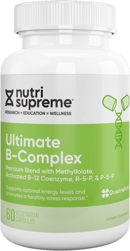 [BRSWIH3ROQNRQFQ3] Nutri Supreme Ultimate B Complex, Highly Absrobable Essential B Vitamins with Methylfolate to Support Nervous System Function, 60 cápsulas