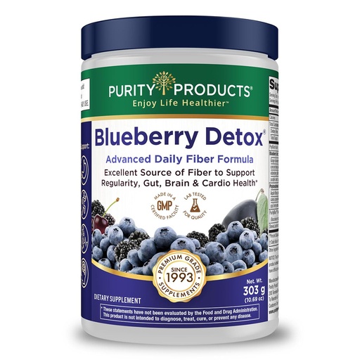 [BRSWIZA5OAAACFTY] Advanced Blueberry Detox Daily Fiber Formula by Purity Products - Featuring PurityBlue Organic Wild Blueberries - A Full 6 Grams of Detoxifying, Regularity Promoting Prebiotic Fiber - 30 Servings