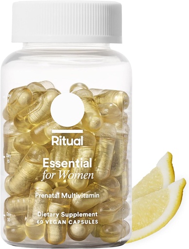 [BRSW2BL2OV5BSD3J] Ritual Khusus untuk Perempuan Prenatal Multivitamin: Folate & Choline untuk Dukungan Saluran Neural, Omega-3 DHA untuk Pengembangan Otak Fetal, Besi, Calcium- Pembantu D3 & K2, Non-GMO, Vegan, Citrus, 30 hari