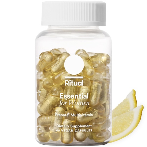 [BRSW2BL2OV5BSD3J] Ritual Prenatal Multivitamin For Women - Key Essential Vitamins and Minerals To Support Mom and Baby During Pregnancy* - Folate, Choline, Omega-3 DHA, Iron - Vegan - Citrus - 60 Capsules - 30 Servings