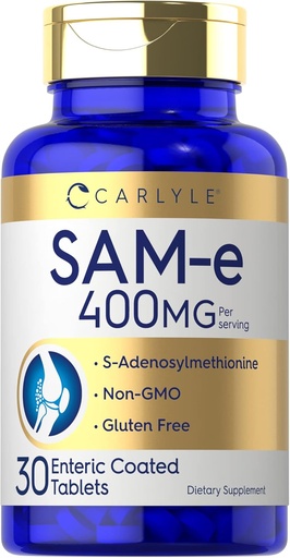 [BRSRMHAFDMNB6CDG] Carlyle SAM-e 400mg Suplemento TENIDO 30 Tablets ANTE S-Adenosyl Methionine Pills ANTE Vegetarian, Non-GMO, Gluten Free