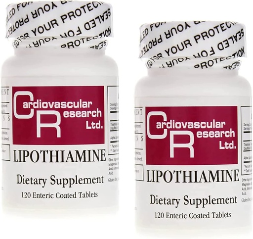 [BRSRMYIOB5YRMDLV] Cardiovascular Research Lipothiamine B1 Supplement 240 Tablets - Vitamin B1 Now with Alpha Lipoic Acid - 2 X 120 Count