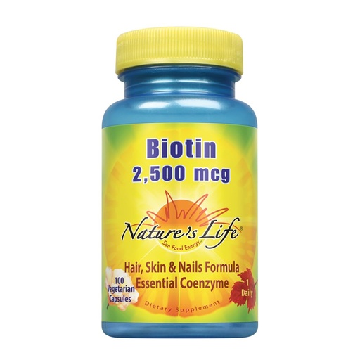 [BRSWIYQAO4GRGCTK] Nature's Life Biotin 2500mcg | Healthy Hair, Skin, Nail & Metabolism Support | Non-GMO | 100 Vegetable Capsules