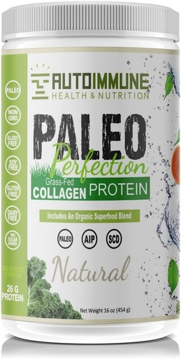 [BRSWKGTQOQIWAD3E] Paleo Protein Tozu (Paleo Perfection), Grass-Fed Beef Collagen, Autoimmune Protokolü (AIP), Keto, Özel Carbohidrat (SCD), Compliant / Hukuk - Doğal (1 lb, 30 Hizmet)