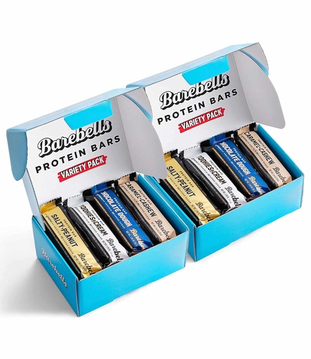 [BRSW2CQ5OR6GCCDO] Barebells Protein Bars Variety Pack - 12 Greve, pakke af 2 - Protein Snacks med 20 g høj protein - Chokolade Protein Bar med 1g af Total Sugars - Perfekt på Go Protein Snack & Breakfast Barer