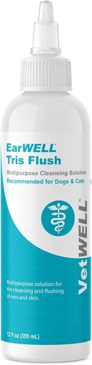 [BRSWGGT4CV4GEF3D] VetWELL Dog Ear Cleaner Solution & Infection Treatment for Dogs & Cats, Tris Otic Cleanser Drops Helps Eliminate Odor and Relieve Infections - 12oz