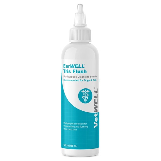 [BRSWGGT4CV4GEF3D] VetWELL Dog Ear Cleaner Solution & Infection Treatment for Dogs & Cats, Tris Otic Cleanser Drops Helps Eliminate Odor and Relieve Infections - 12oz