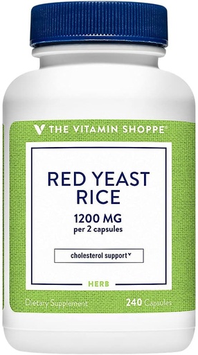 [BRSWIYTYOEDRCEY3] The Vitamin Shoppe Red Yeast Rice - 1,200 MG (240 Capsules)