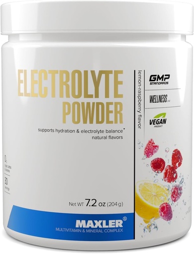 [BRSRMZY7CJ4AODYY] Maxler Electrolyte Powder - Hydration Powder Electrolyte Drink Mix with Trace Mineral Complex - 자연 풍미와 감미료가있는 Keto Electrolytes Powder - 30 서빙 - 레몬 - 라즈베리
