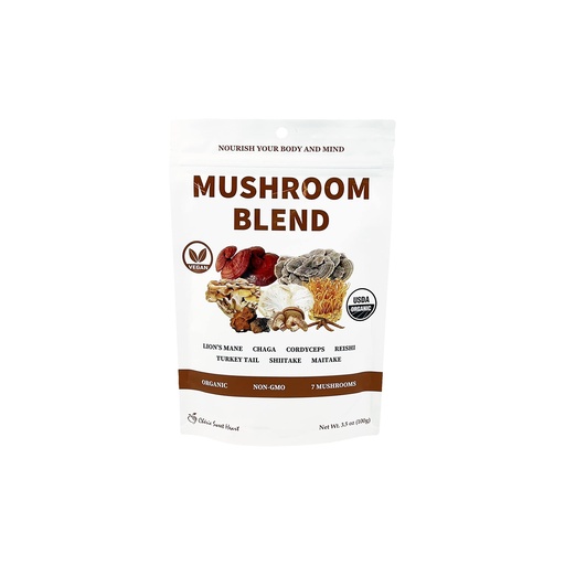 [BRSW2C3RA4CGMFDG] Cherie Sweet Heart 7 Mushroom Extract Powder – USDA Organic Superfood Blend with Lion's Mane, Reishi, Cordyceps, Maitake, Shiitake, Turkey Tail & Chaga – Vegan, Non-GMO, Gluten-Free – 3.5 oz